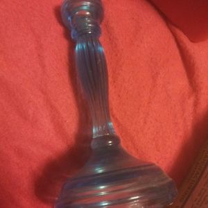Vintage blue glass candle stick nice